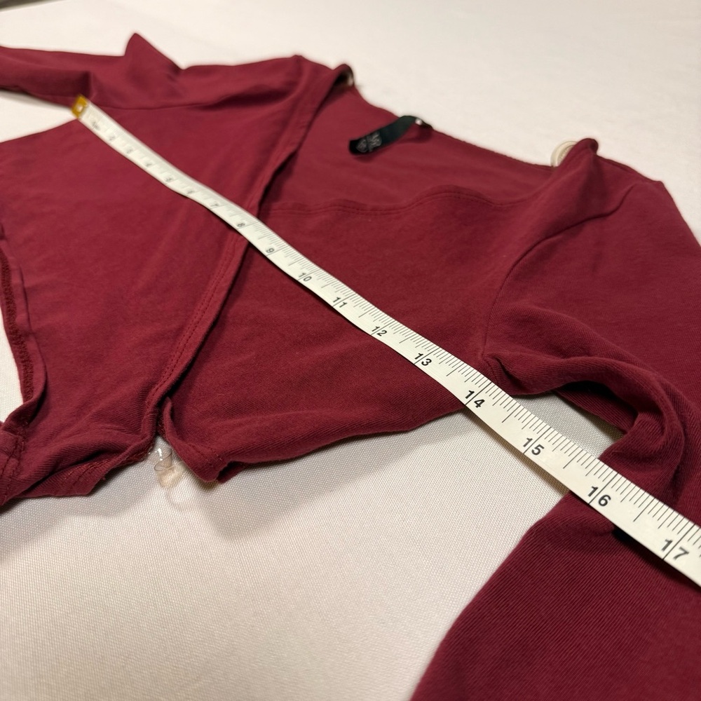 Love Culture Burgundy Wrap Crop Top - Picture 4 of 10